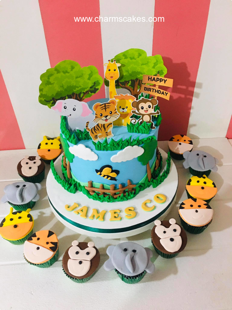 Jungle Safari Cake with Whipped Cream - YouTube