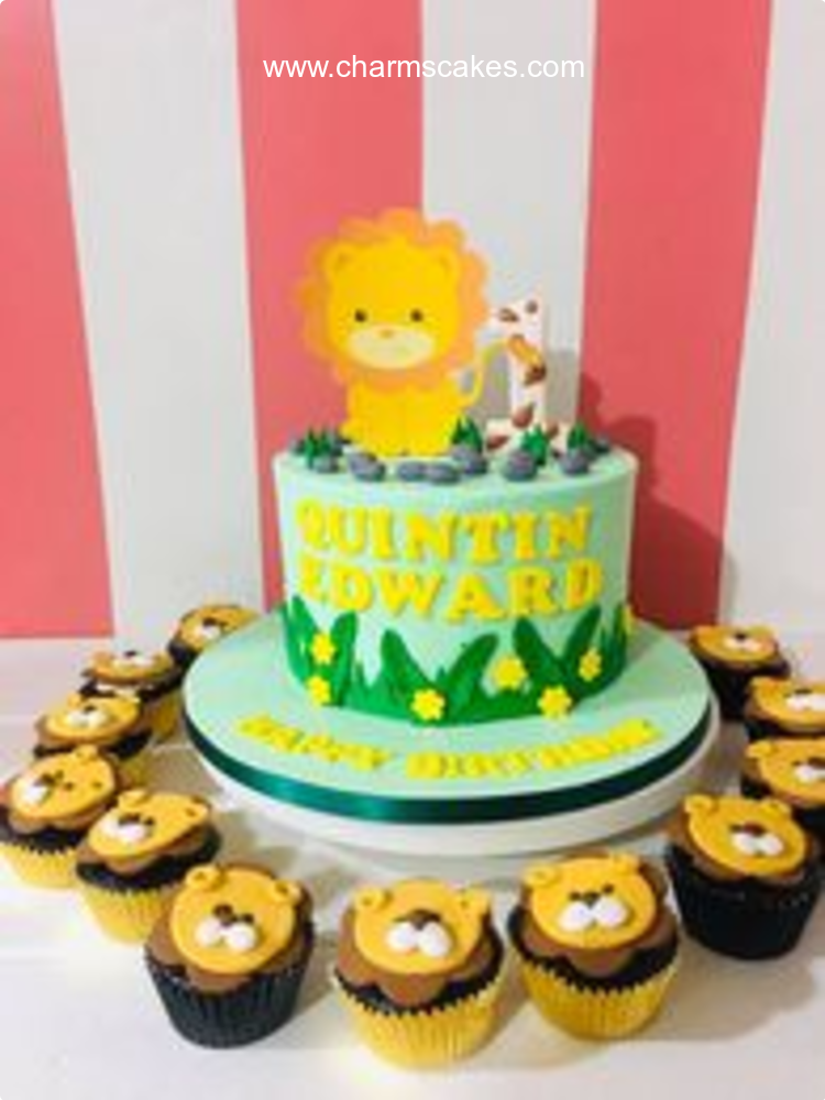 Young Leo Jungle Safari Custom Cake