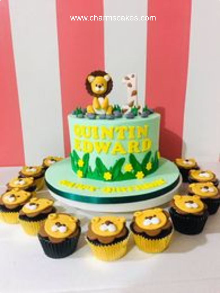 Quintin's Leo Jungle Safari Custom Cake