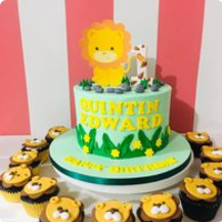 Young Leo Jungle Safari Custom Cake