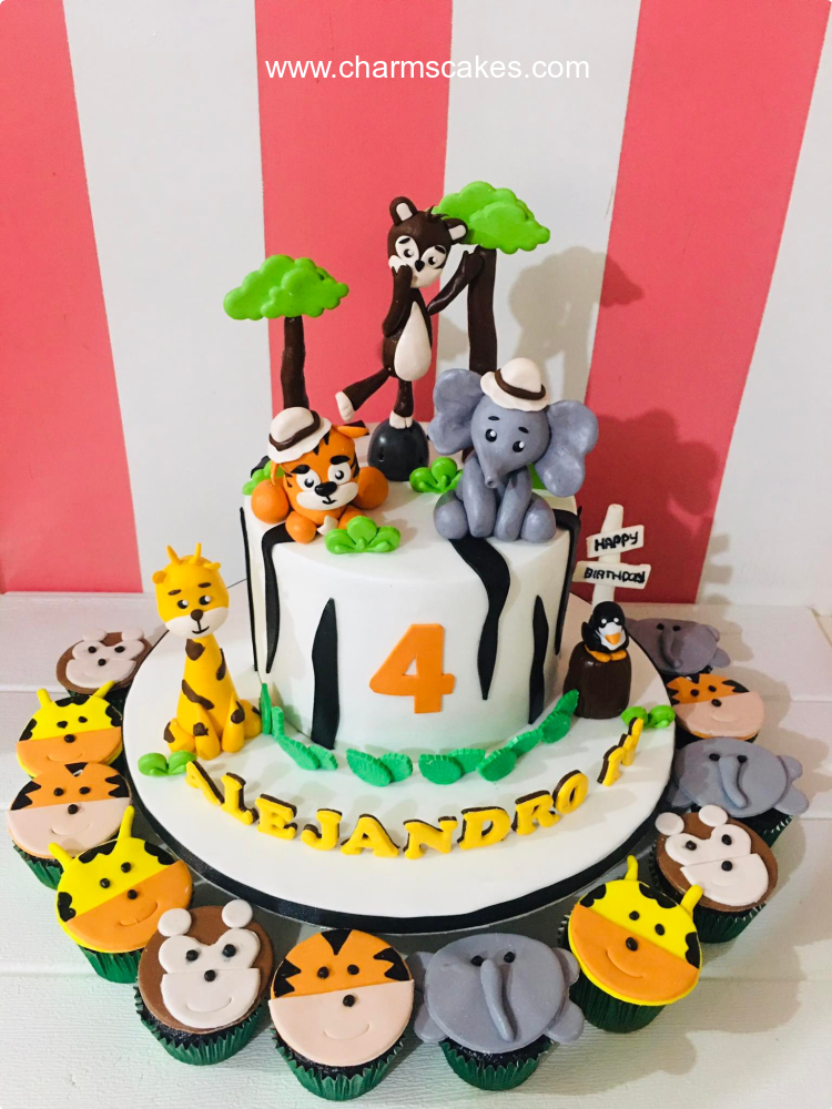 Alejandro's Jungle Jungle Safari Custom Cake