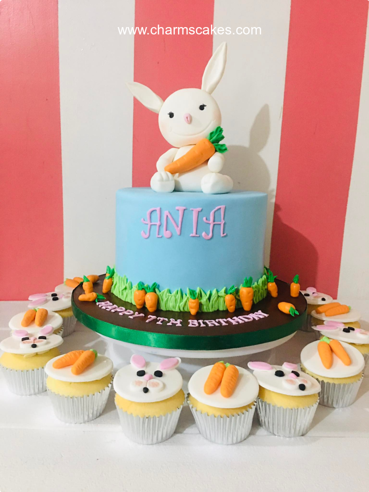 Ania's Rabbit Jungle Safari Custom Cake