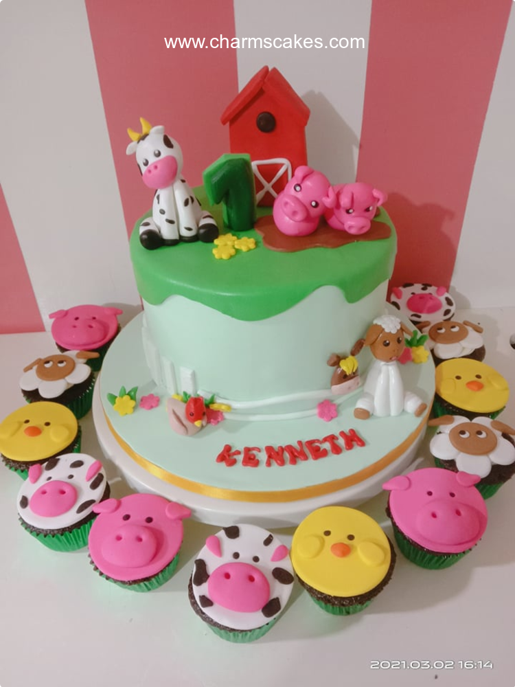 Farm Jungle Safari Custom Cake