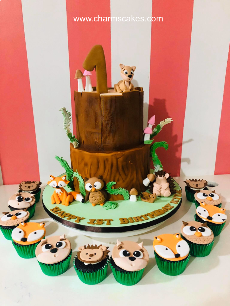 Foxes Den Jungle Safari Custom Cake