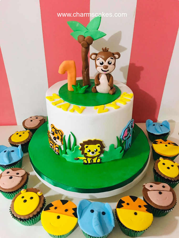 Zian's Pet Monkey Jungle Safari Custom Cake