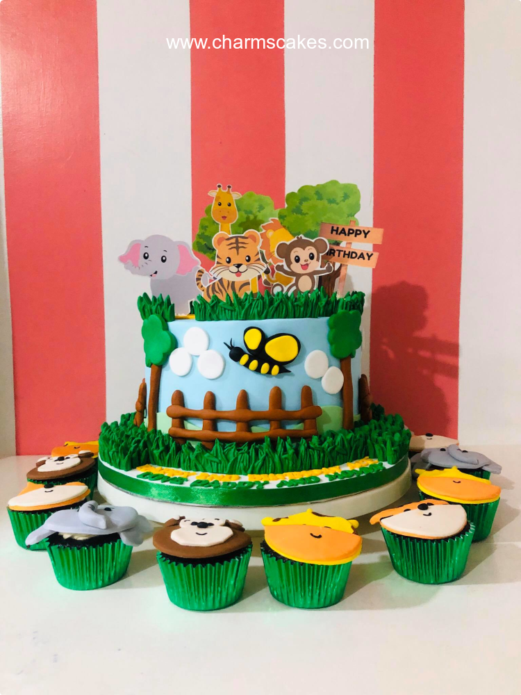 Jungle Print Jungle Safari Custom Cake