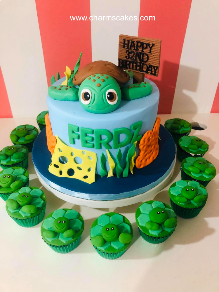 Baby Tutle Jungle Safari Custom Cake