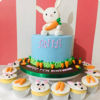 Ania's Rabbit Jungle Safari Custom Cake