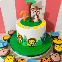 Zian's Pet Monkey Jungle Safari Custom Cake