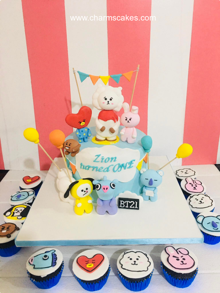 Kpop BT21 Cooky icing image Ombre Cake – BakeAvenue