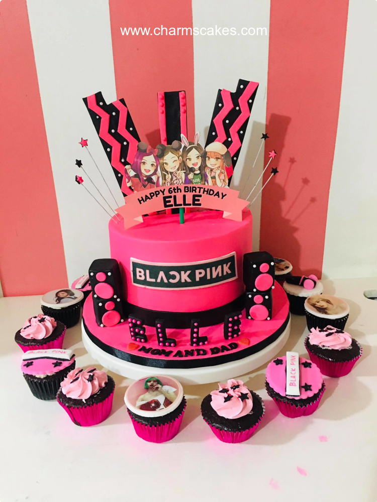 Elle's Black Pink Kpop Custom Cake