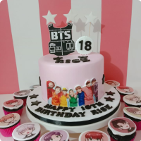 Rise's BTS Rainbow Kpop Custom Cake