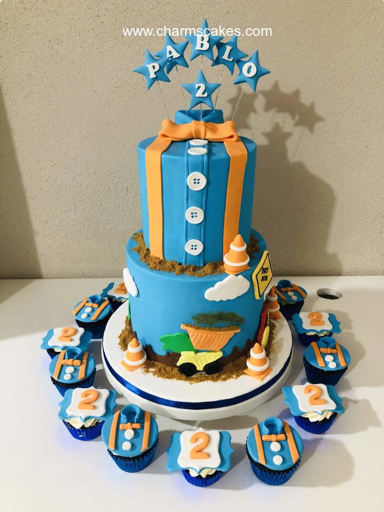 Little Man themed first birthday cake - Three Sweeties