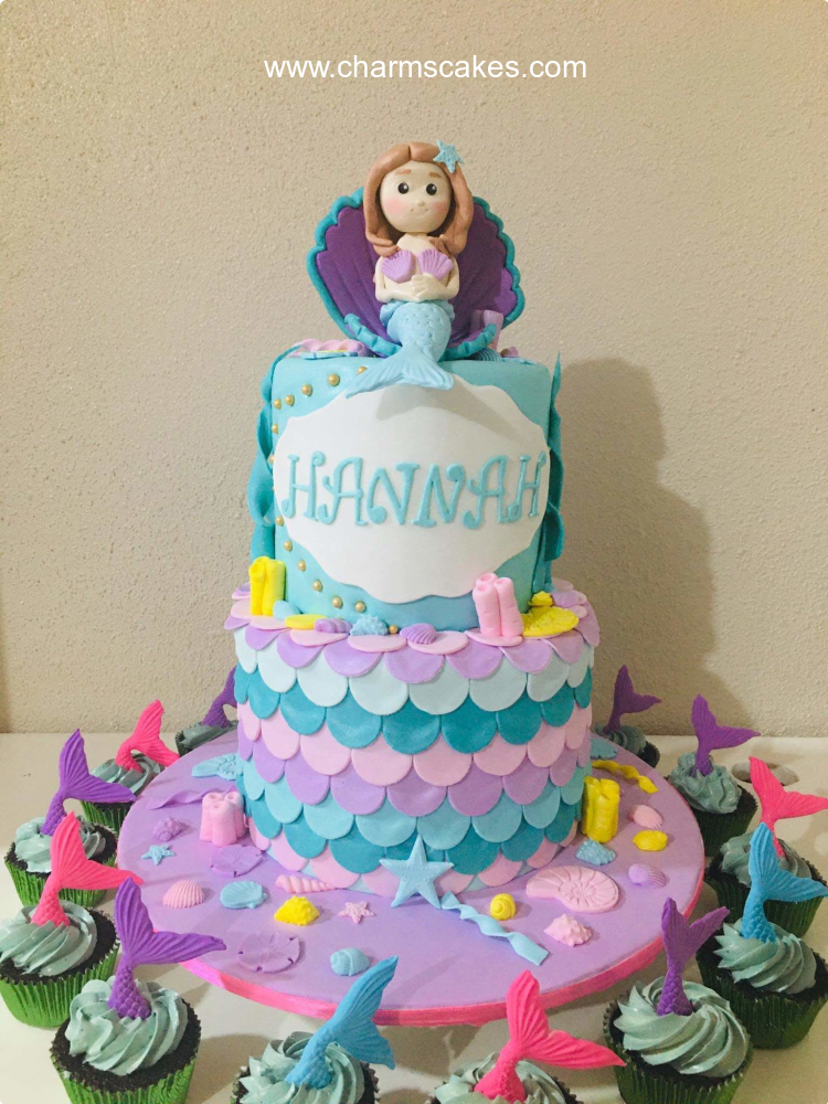 Mermaid Hannah Mermaid Custom Cake