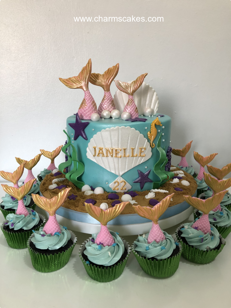 Mermaid Janelle Mermaid Cake A Customize Mermaid Cake   Janelle Little Mermaid Cake Full 