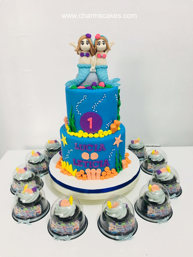 Twin Mermaid Mermaid Custom Cake