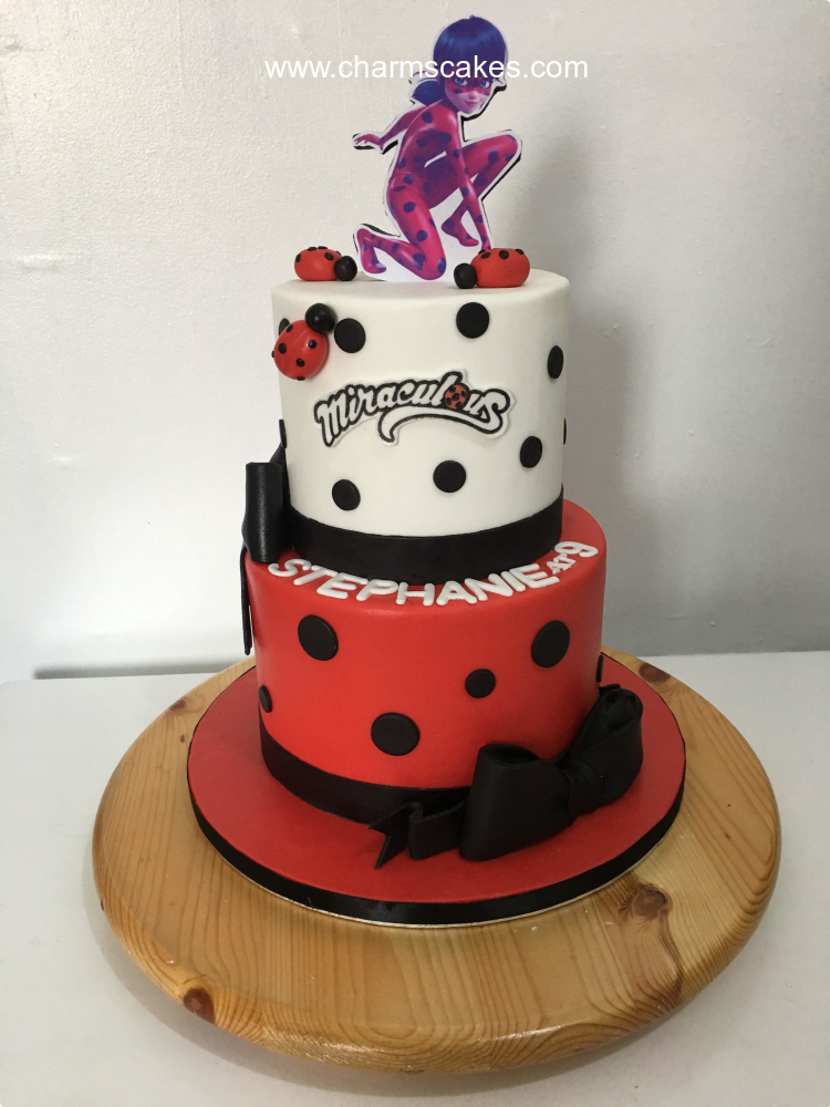 Stephanie's Miraculous Lady Bug Custom Cake