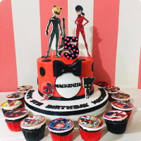 Lady Bug and Friends Miraculous Lady Bug Custom Cake