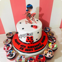 Hannah's Miraculous Lady Bug Custom Cake