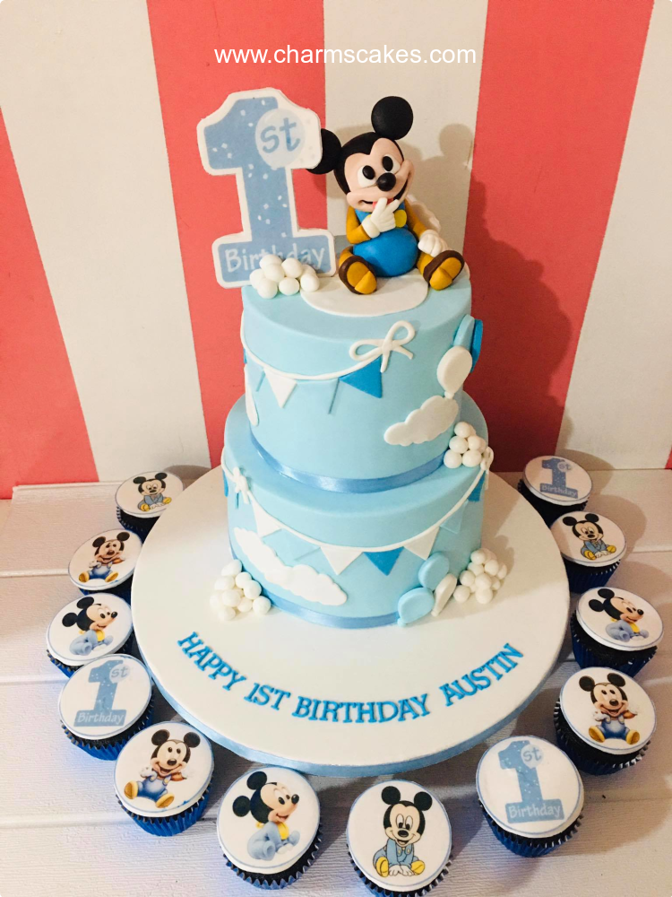 Baby Mickey & Pluto Cake - Between The Pages Blog