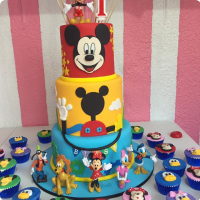 Mickey Mouse (3 Tier) Mickey Mouse Custom Cake