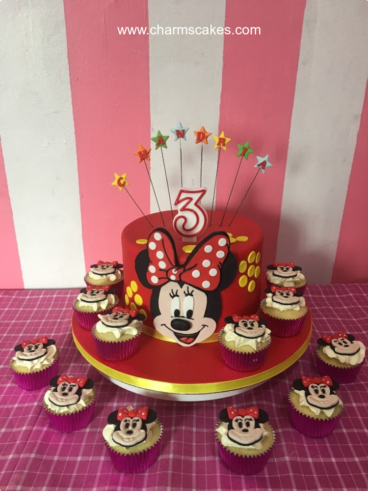 Starry Minnie Mouse Custom Cake