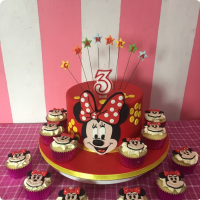 Starry Minnie Mouse Custom Cake