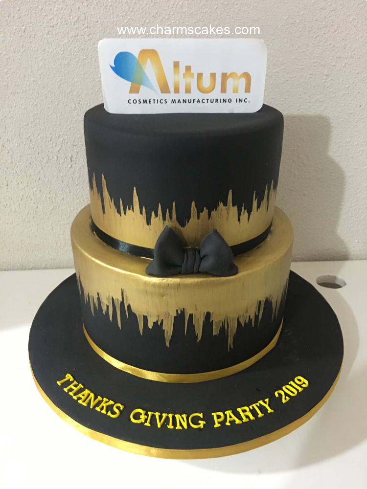 Black and Gold For Mothers Custom Cake