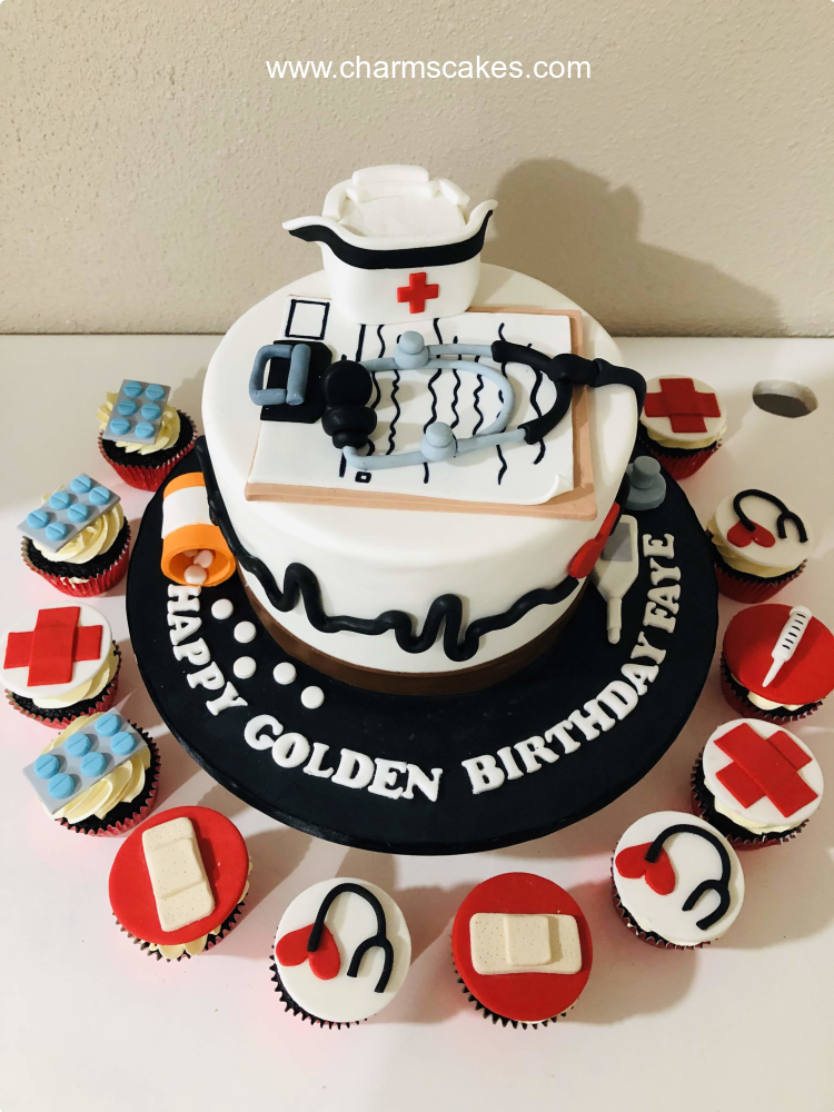 Nurse Graduation Cake - Haniela's | Recipes, Cookie & Cake Decorating  Tutorials