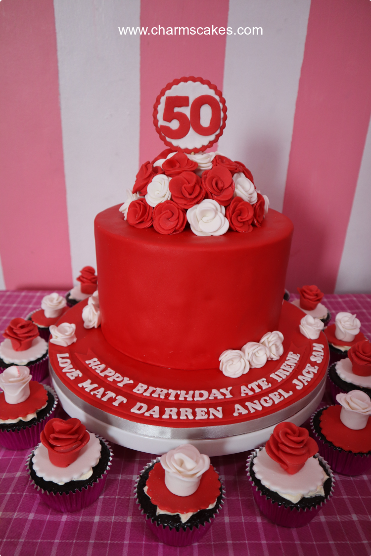 50th Florals For Mothers Custom Cake