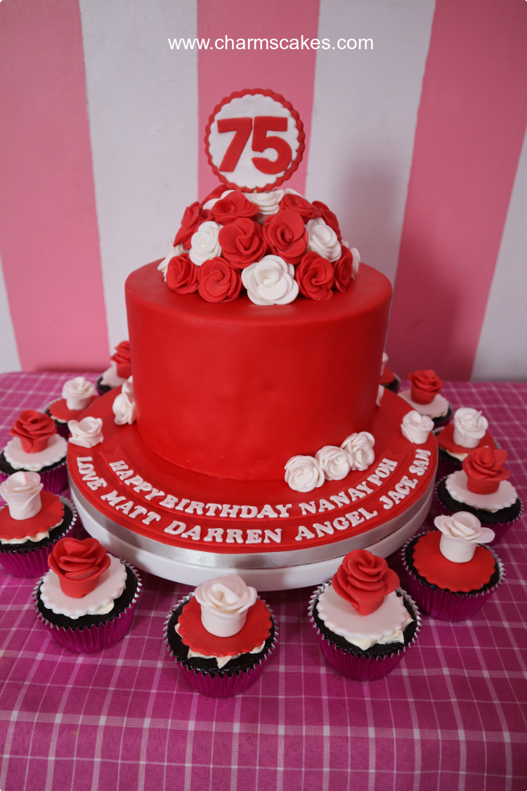 75th florals For Mothers Custom Cake