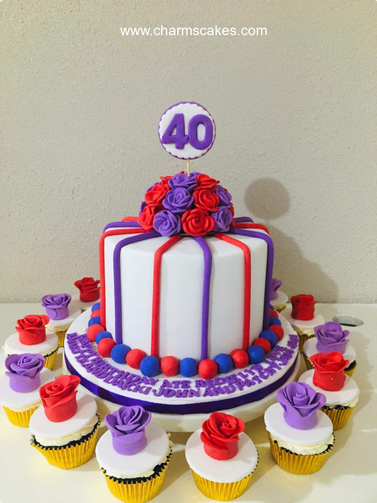 40th Birthday For Mothers Custom Cake