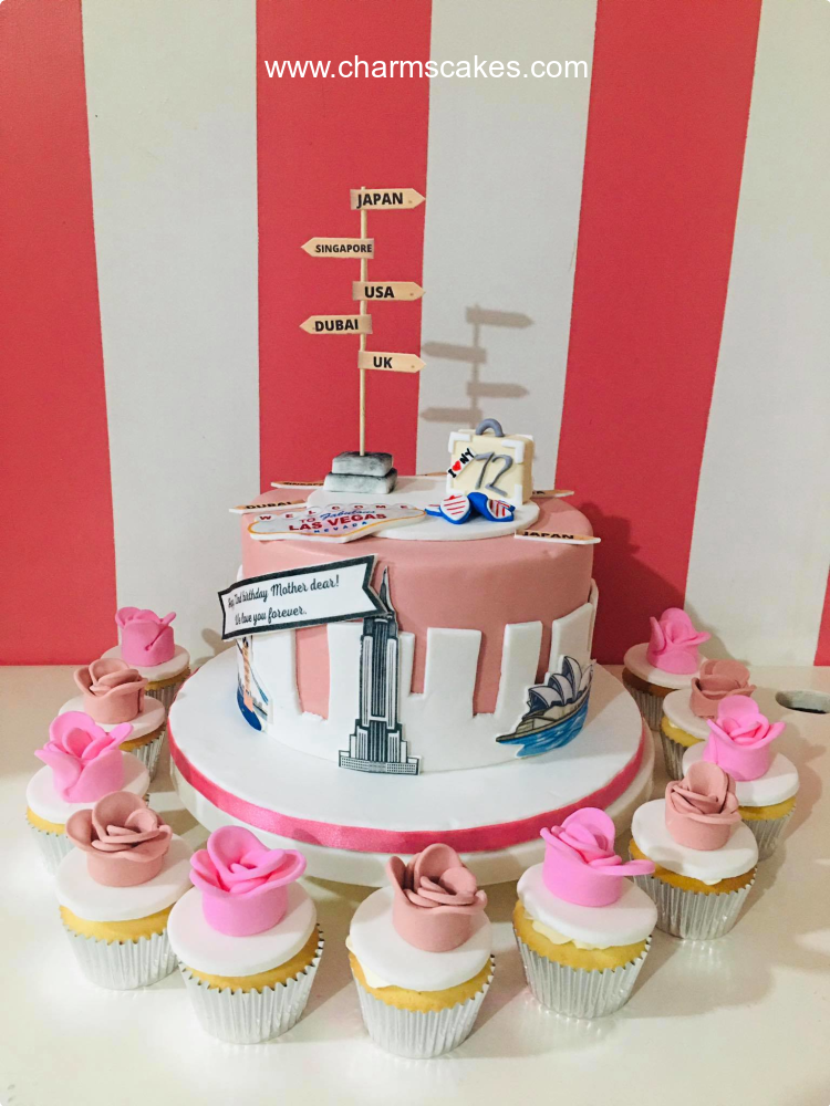 Traveler Mom For Mothers Custom Cake