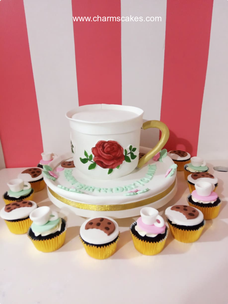 Rose Cup For Mothers Custom Cake