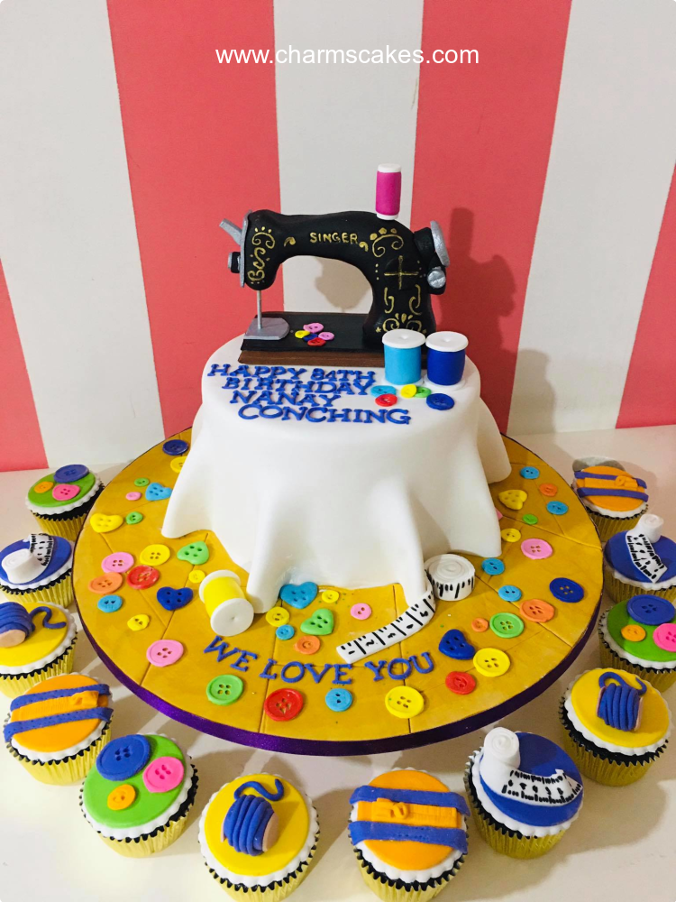 Sewing Machine For Mothers Custom Cake