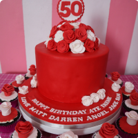 50th Florals For Mothers Custom Cake