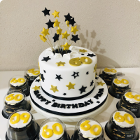 60th and Gold For Mothers Custom Cake