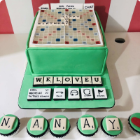 Scrabble For Mothers Custom Cake