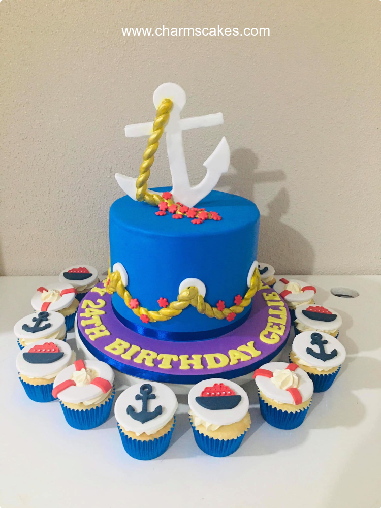 Anchor Seaman Nautical Custom Cake