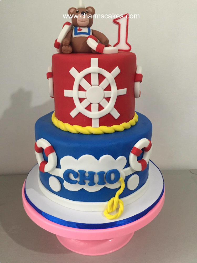 Nautical themed 2 tier Cake