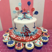 Shoes and Boat Seaman Nautical Custom Cake