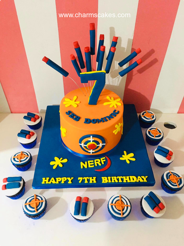 Nerf 7 Nerf Custom Cake