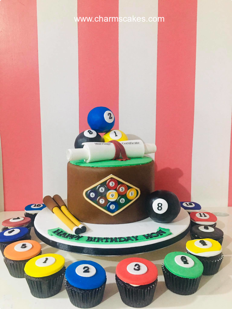 Billiard Featured Custom Cake