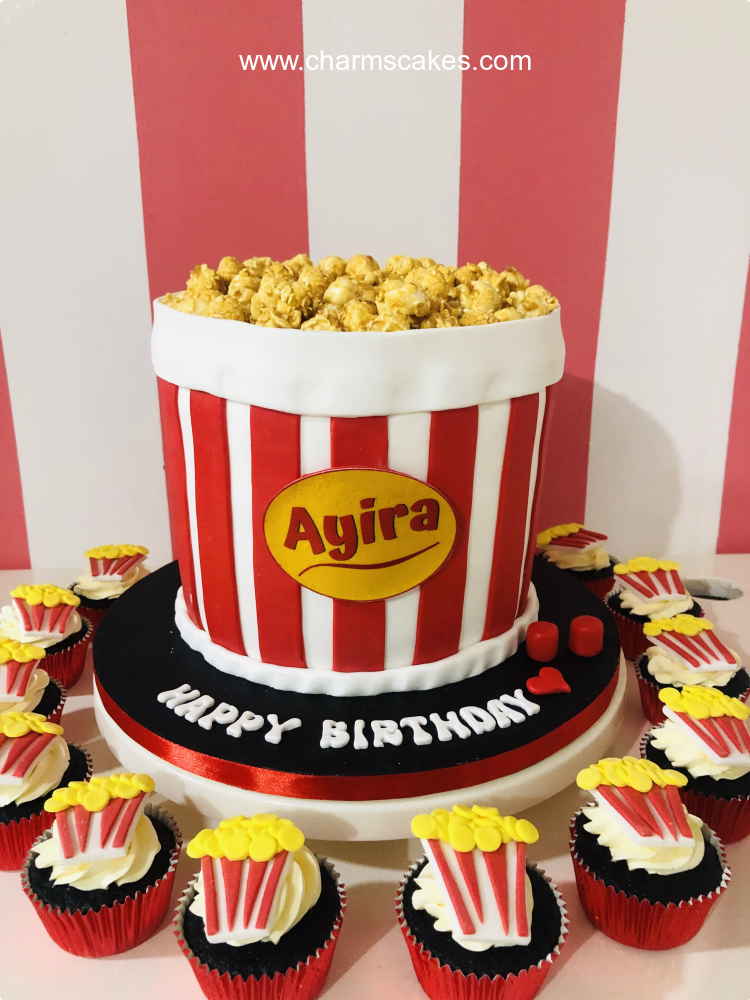 Popcorn Featured Custom Cake