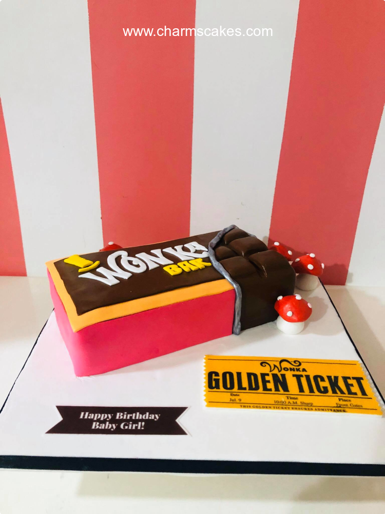Wonka Bar Featured Custom Cake