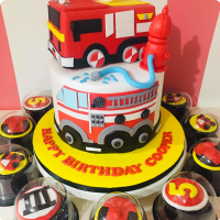 Fire Truck Cake Featured Custom Cake