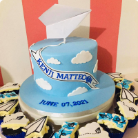 Paper Airplane Featured Custom Cake