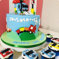 Tayo Bus Featured Custom Cake