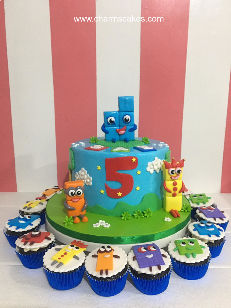 Five's Number Blocks Custom Cake