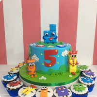 Five's Number Blocks Custom Cake